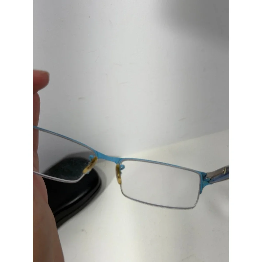 Ray-Ban RB 6196 2653 Blue Tortoise Semi-Rimless Rectangular Eyeglasses 52-17-145
